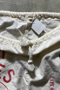 MADE IN USA 90'S COTTON SACK DRAWSTRING SHORTS / BEIGE [SIZE: XL USED]