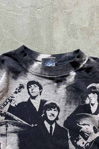 MADE IN USA 90'S THE BEATLES ALL PRINT BAND T-SHIRT / BLACK [SIZE: L DEADSTOCK/NOS]