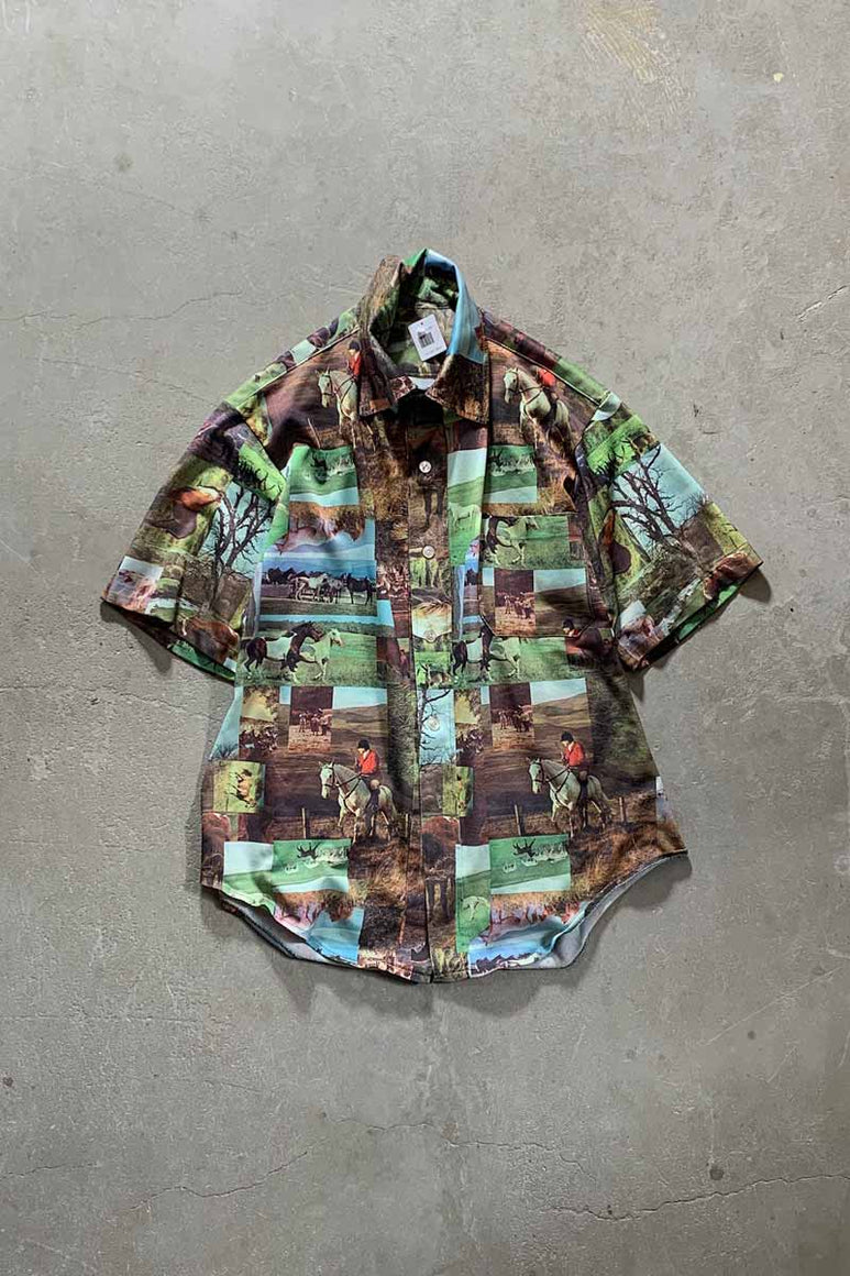70'S PICTURE DESIGN S/S SHIRT/ MULTI  [SIZE:M USED]