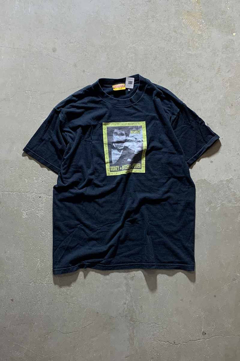 MADE IN USA 90'S SCARFACE PRINT MOVIE T-SHIRT / NAVY [SIZE: XL USED]