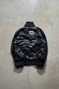 MADE IN ITALY 90'S ZIP UP NYLON PUFF JACKET / BLACK [SIZE: M USED]