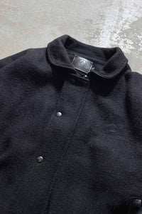 MADE IN USA 90'S WOOL LEATHER STADIUM JACKET / BLACK [SIZE: L USED]