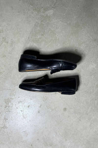 MADE IN ITALY U-TIP LEATHER COIN LOAFERS / BLACK[SIZE: US9.5 (27.5cm相当) USED]