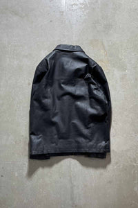 Y2K EARLY 00'S ZIP UP LEATHER JACKET / BLACK [SIZE: L USED]
