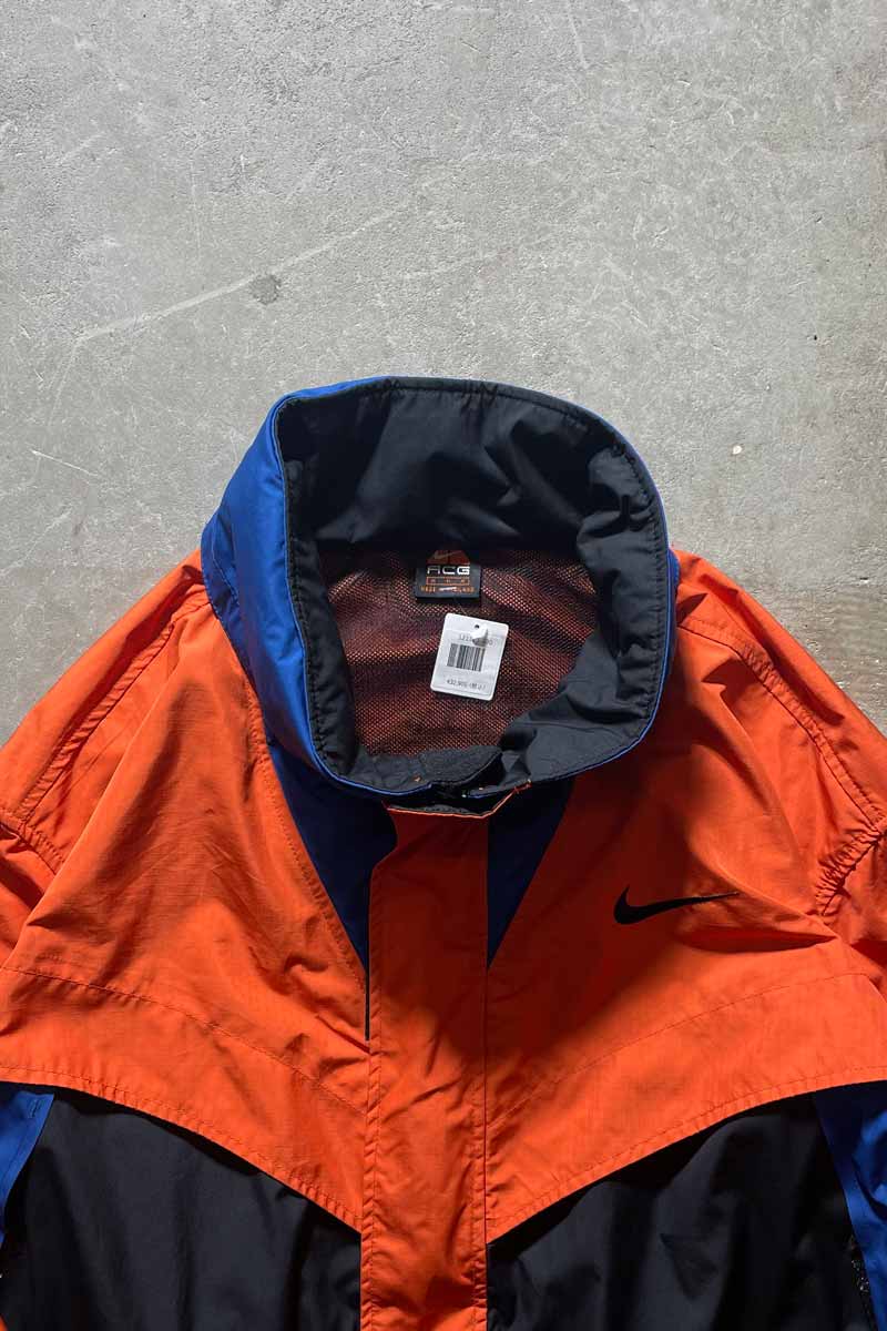 Y2K EARLY 00'S RIP-STOP NYLON JACKET / ORANGE [SIZE: M USED]