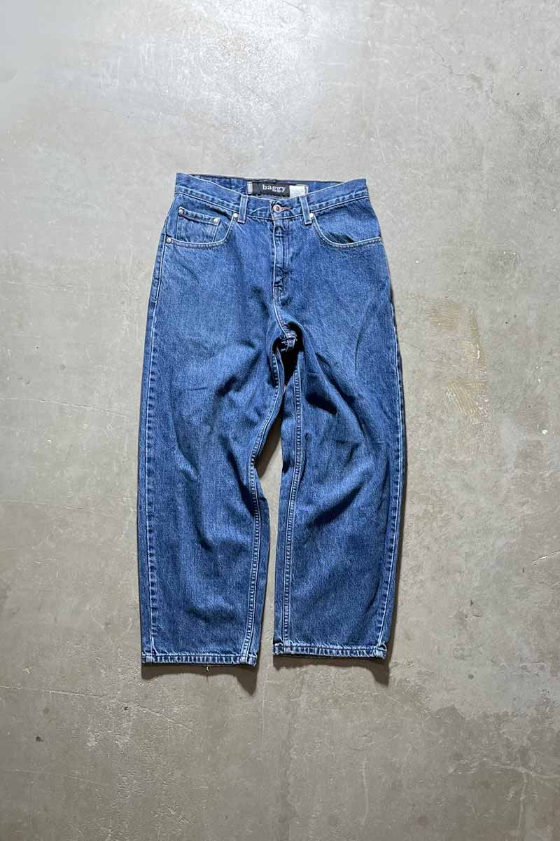 MADE IN USA 90'S SILVER TAB BAGGY DENIM PANTS  /  INDIGO[SIZE: W28 x L28 USED]