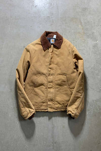 90'S DUCK TRADITIONAL JACKET W/QUILTING LINER / BEIGE [SIZE: L USED]