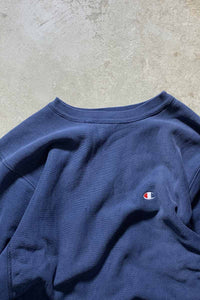 MADE IN USA 80'S REVERSE WEAVE ONE POINT SWEATSHIRT / NAVY [SIZE: L USED]