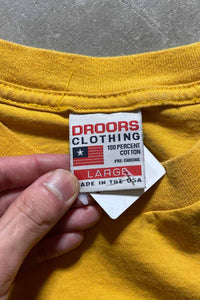 MADE IN USA 90'S DROORS PRINT T-SHIRT / YELLOW [SIZE: L USED]