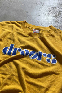 MADE IN USA 90'S DROORS PRINT T-SHIRT / YELLOW [SIZE: L USED]