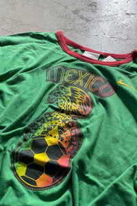 MADE IN MEXICO Y2K EARLY 00'S RINGER T-SHIRT / GREEN [SIZE: 2XL USED]