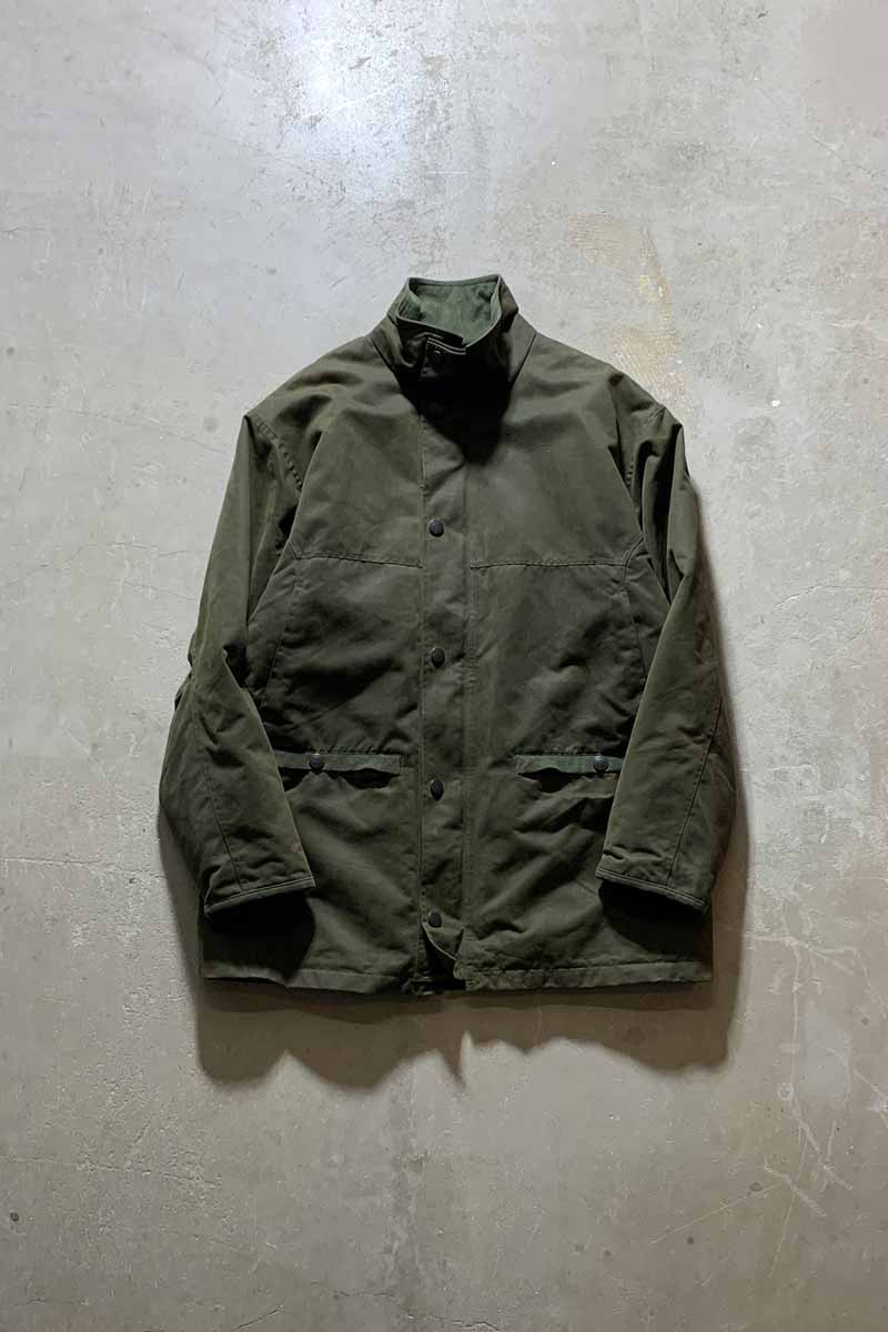 MADE IN ITALY BREATHABLES STAND-COLLAR ZIP UP JACKET / OLIVE [SIZE: M USED]