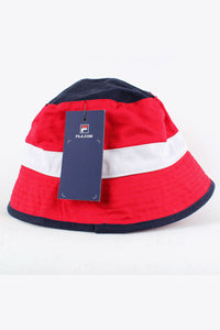COLOR BLOCK BUCKET HAT / RED NAVY WHITE [SIZE: O/S NEW][50%OFF]