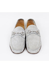 MADE IN ITALY HORSEBIT SUEDE LOAFER / GRAY [SIZE: 7(26cm相当) USED]