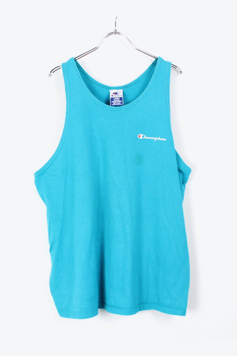 MADE IN USA 90'S TANK TOP / LIGHT BLUE [SIZE:L USED]