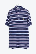 画像をギャラリービューアに読み込む, S/S COTTON BORDER POLO SHIRT / NAVY【SIZE:M USED】