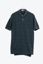 画像をギャラリービューアに読み込む, S/S COTTON BORDER POLO SHIRT / GREEN【SIZE:M USED】