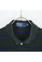 画像をギャラリービューアに読み込む, S/S COTTON BORDER POLO SHIRT / GREEN【SIZE:M USED】