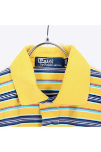 S/S BORDER POLO SHIRT / YELLOW【SIZE:M USED】