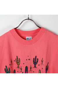 MADE IN USA PRINT T-SHIRT / PINK [SIZE: XL USED]