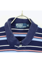画像をギャラリービューアに読み込む, S/S COTTON BORDER POLO SHIRT / NAVY【SIZE:M USED】