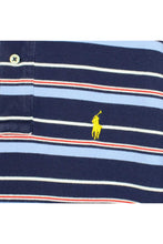 画像をギャラリービューアに読み込む, S/S COTTON BORDER POLO SHIRT / NAVY【SIZE:M USED】