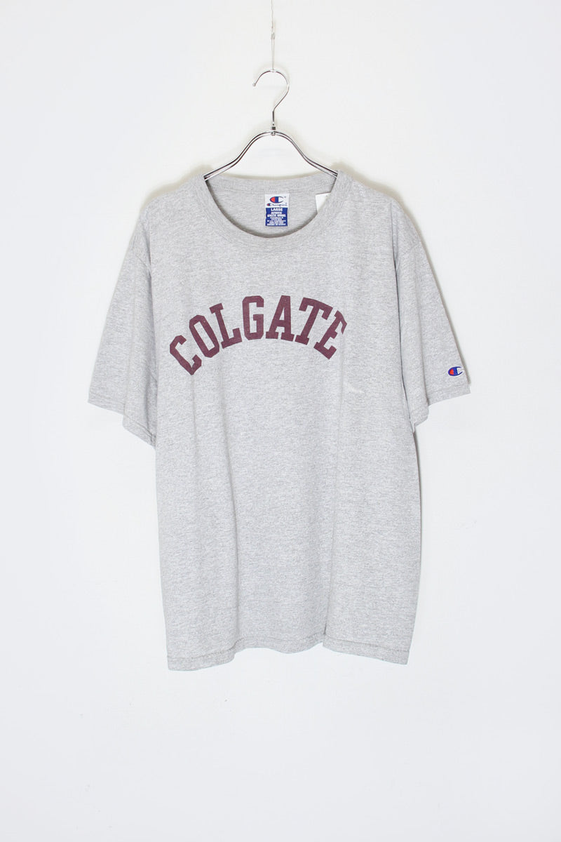 90'S S/S COLGATE PRINT T-SHIRT / GREY [SIZE: L USED]