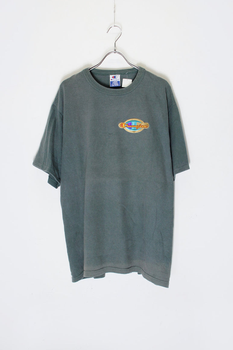 MADE IN USA 90'S ONE POINT T-SHIRT / GREEN [SIZE: L USED]