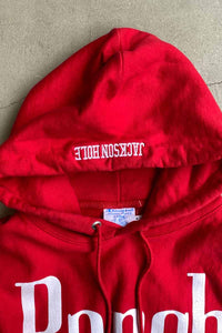 RANCH PRINT REVERSE WEAVE SWEAT HOODIE / RED [SIZE: L USED]