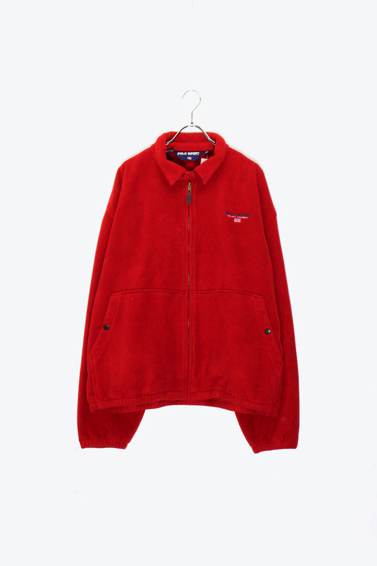 MADE IN USA 90'S FLEECE ZIP JACKET / RED［SIZE: XL USED ]
