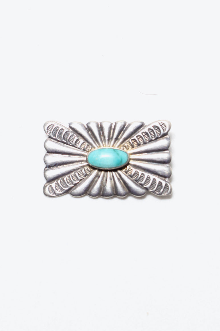 SILVER BROOCH W/TURQUOIS [ONE SIZE USED]