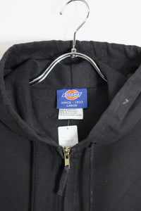 90'S DUCK CANVAS ZIP HOODIE JACKET W/MESH LINNING / BLACK [SIZE: L USED]