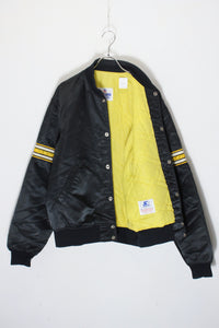 MADE IN USA 90'S NFL PITTSBURGH STEELERS NYLON STADIUM JACKET / BLACK [SIZE: L USED]