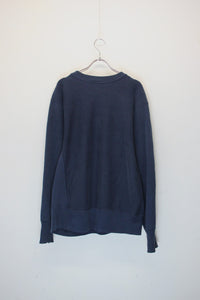 MADE IN USA 80'S ON POINT REVERSE WEAVE SWEATSHIRT / NAVY [SIZE: L USED]