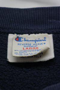 MADE IN USA 80'S ON POINT REVERSE WEAVE SWEATSHIRT / NAVY [SIZE: L USED]
