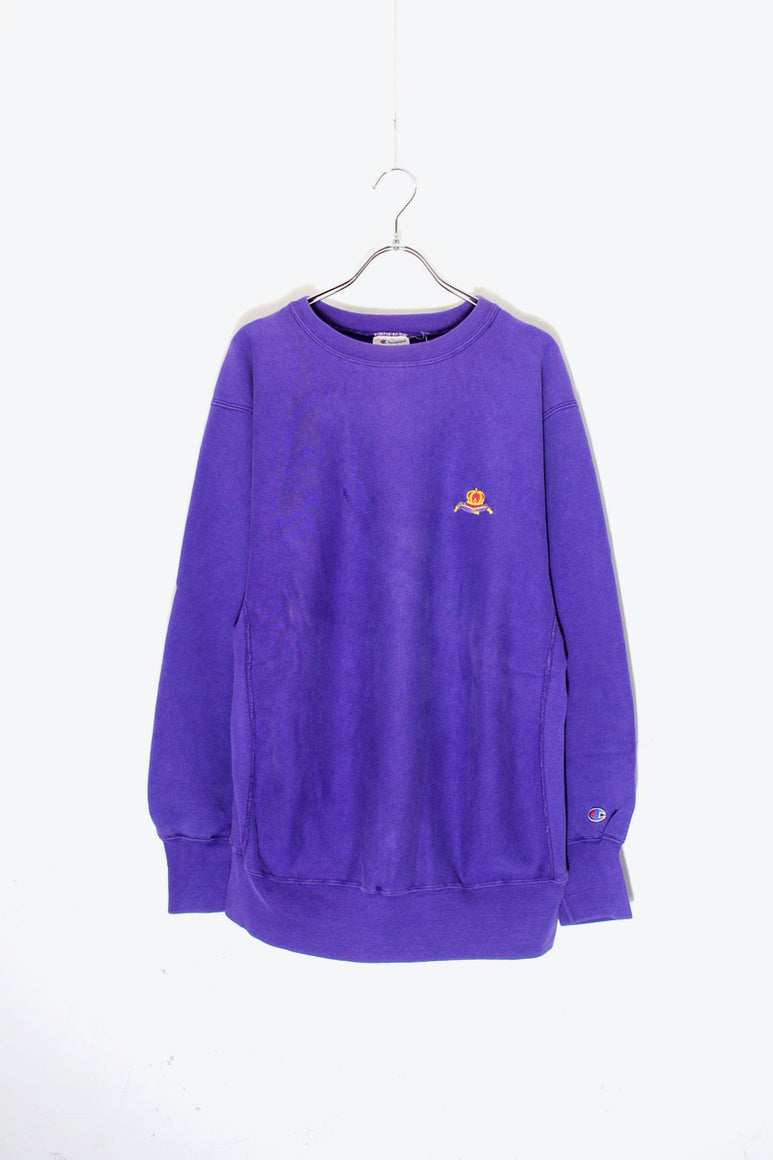 MADE IN USA 80'S ONE POINT REVERSE WEAVE SWEATSHIRT / PURPLE [SIZE: XL USED]