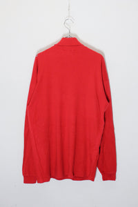 90'S L/S ONE POINT TURTLE-NECK T-SHIRT / RED [SIZE: L USED]