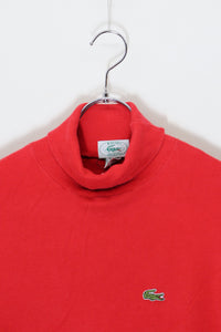 90'S L/S ONE POINT TURTLE-NECK T-SHIRT / RED [SIZE: L USED]