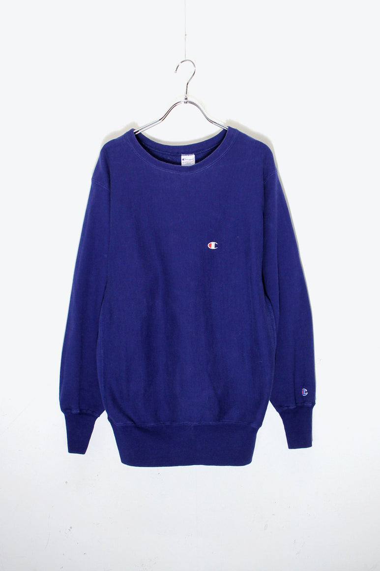 MADE IN USA 90'S ONE POINT REVERSE WEAVE SWEATSHIRT / NAVY [SIZE: L USED]