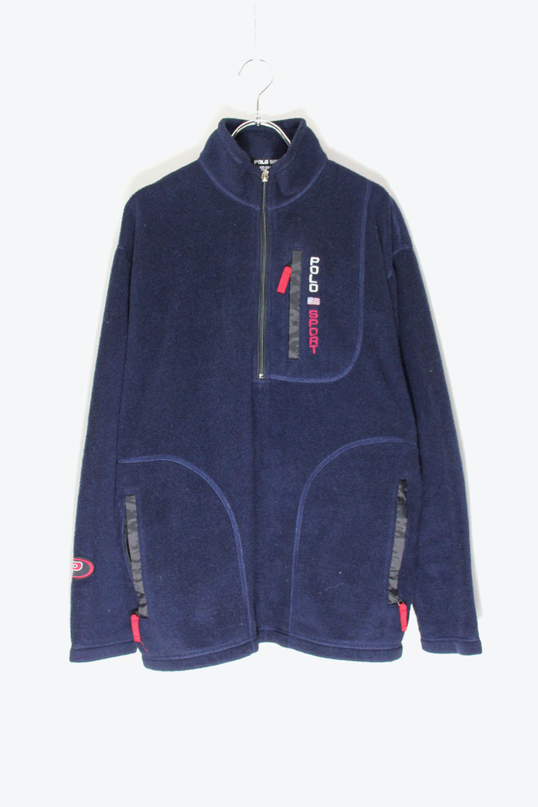 MADE IN USA 90'S HALF-ZIP FLEECE / NAVY [SIZE: M USED]