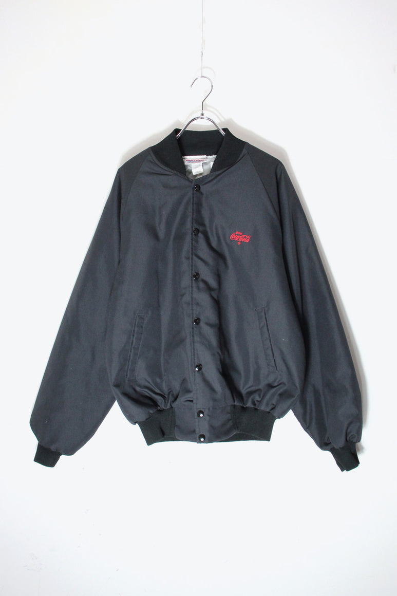 MADE IN USA 90'S COCA COLA STADIUM JACKET / BLACK [SIZE:  L USED]