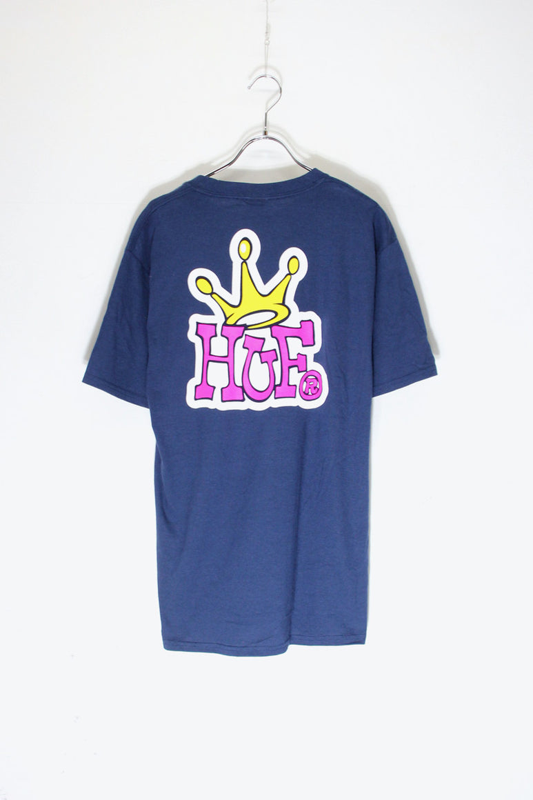 S/S CROWN LOGO BACK PRINT T-SHIRT / NAVY / PINK / GOLD [SIZE: M DEADSTOCK/NOS]