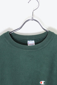 MADE IN USA 90'S ONE POINT REVERSE WEAVE SWEATSHIRT / GREEN [SIZE: XL USED]
