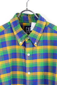 90'S L/S CHECK SHIRT / YELLOW/BLUE [SIZE: XL相当 USED]