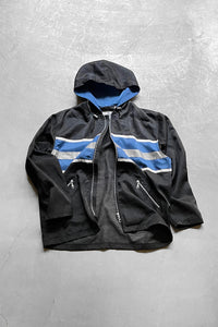 90'S SILVER TAB ZIP NYLON JACKET / BLACK [SIZE: M USED]