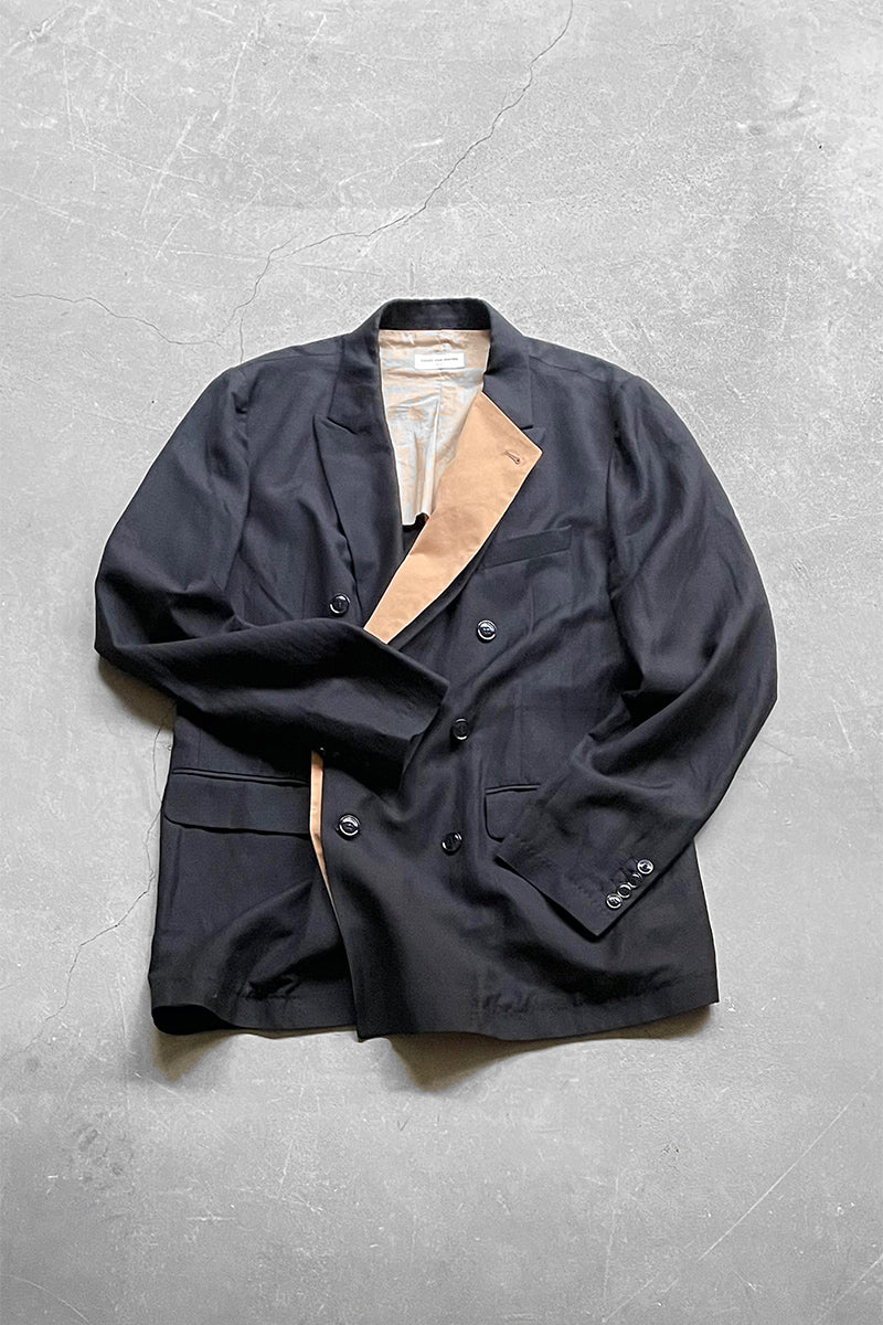 DOUBLE TAILORED JACKET / BLACK [SIZE: 50 USED]