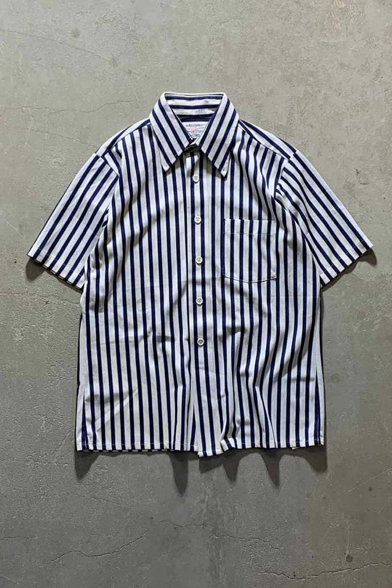 70'S S/S STRIPE SHIRT / WHITE [SIZE M USED]