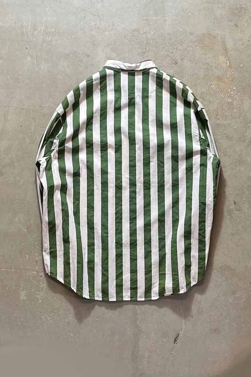MADE IN ITALY POLYESTER SRTIPED SHIRT / STRIPE [SIZE:M USED]