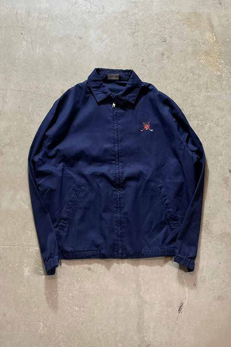 90'S ZIP UP JACKET / NAVY [SIZE: S USED]