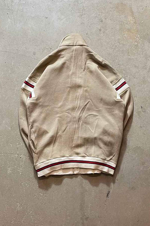 90'S ZIP UP TRACK JACKET / BEIGE	 [SIZE: L USED]